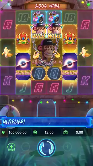 Wild Ape #3258 session checkpoint spin 1 - balance $100,000.00 at $12.00 bet